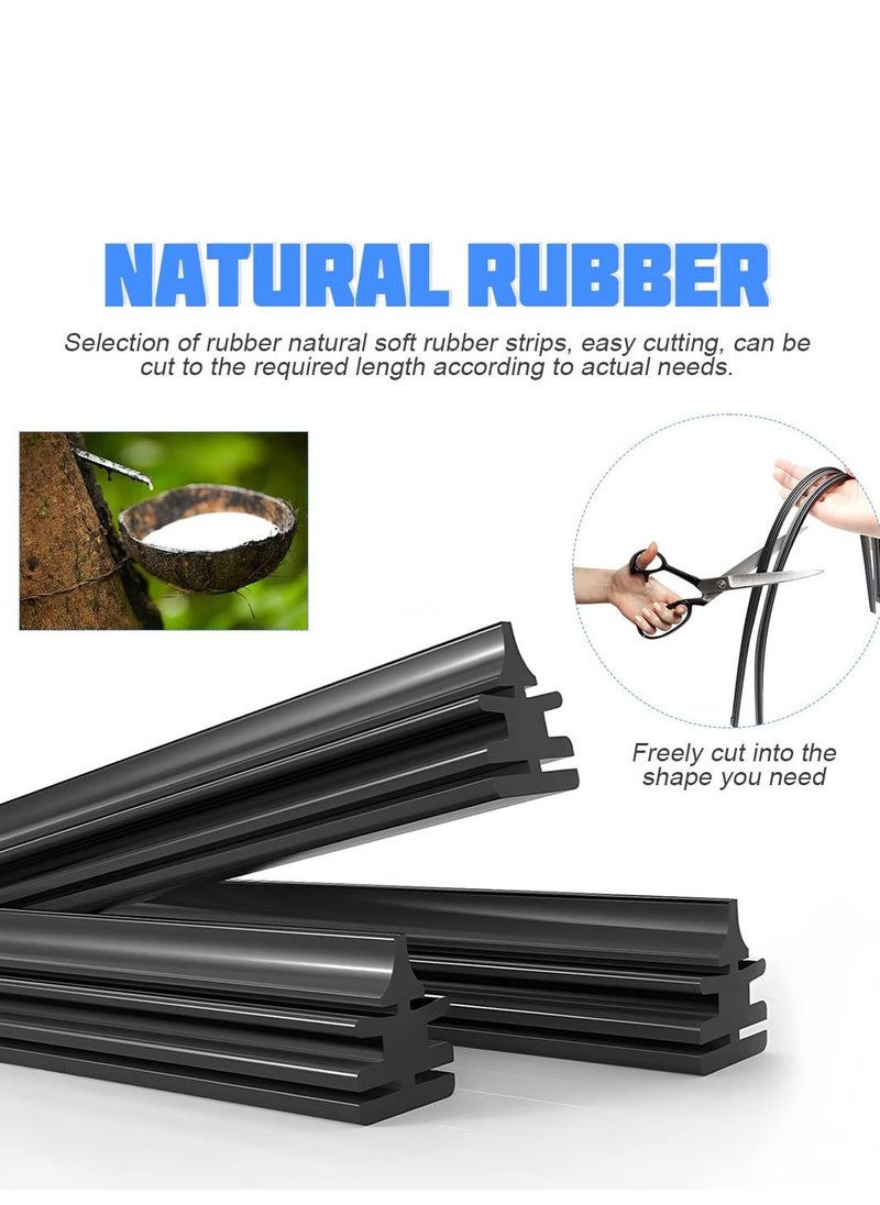 Y&D 4 Pieces Car Wiper Blade Replacement Strip 32" Rubber Frameless Windshield Strip, DIY Adjustable Boneless Windscreen Refills  - Image 4