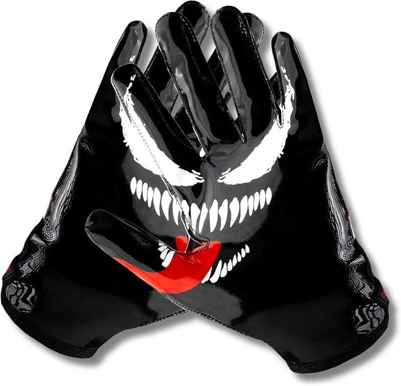 TAQCHA Villain Football Receiver Gloves – Elite Stick Grip Football Gloves for Adults & Youth – Ultra Sticky, Breathable, Durable Gloves for Wide Receivers, Pro Performance Game Gloves - Image 1