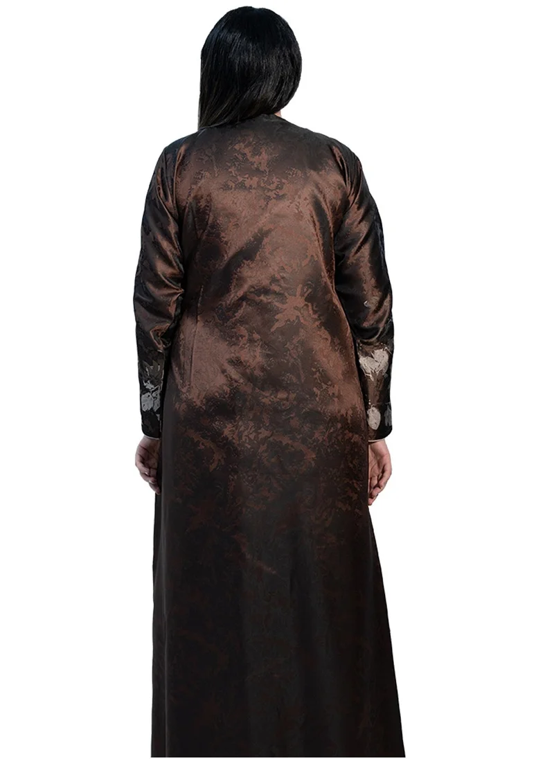 NUKHBAA Floral print Jacquard abaya-664