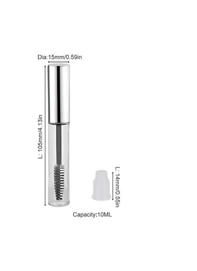 Vinayakart - 2 Pcs 10Ml Empty Mascara Tubes Wand Portable Cream Container Bottle Ideal Kit For Diy Cosmetics Castor Oil Travel With 2 Rubber Inserts Silver - Image 1