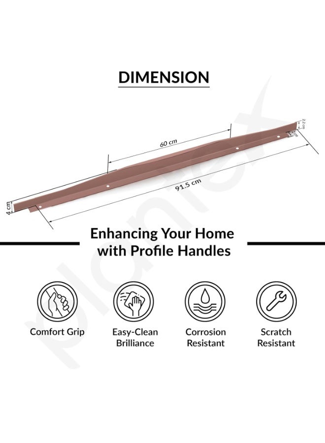Plantex Profile Handle for Kitchen Cabinet/36 Inch Aluminium Drawer Profile Handle/Wardrobe Pull Handle for Home/Office/Hotel - Pack of 2 (Rose Gold) - Image 4