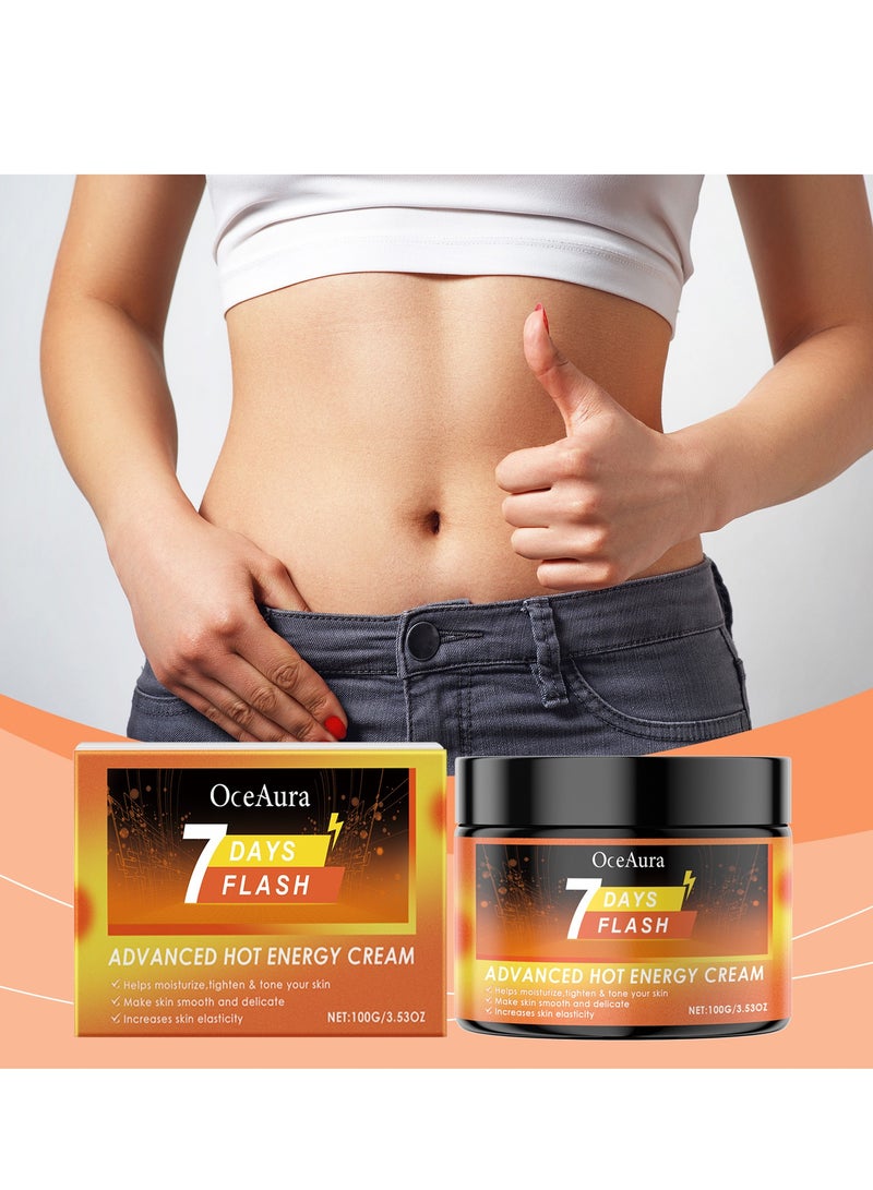 OceAura 7 Day Flash Advanced Hot Sweat Cream, 7 Days Flash Cream - Advanced Hot Sweat Cream, Sweat Enhancer Cream, Moisturize, Tighten & Mone Skin, Increases Skin Elasticity, Body Care Lotions (100g) - Image 2
