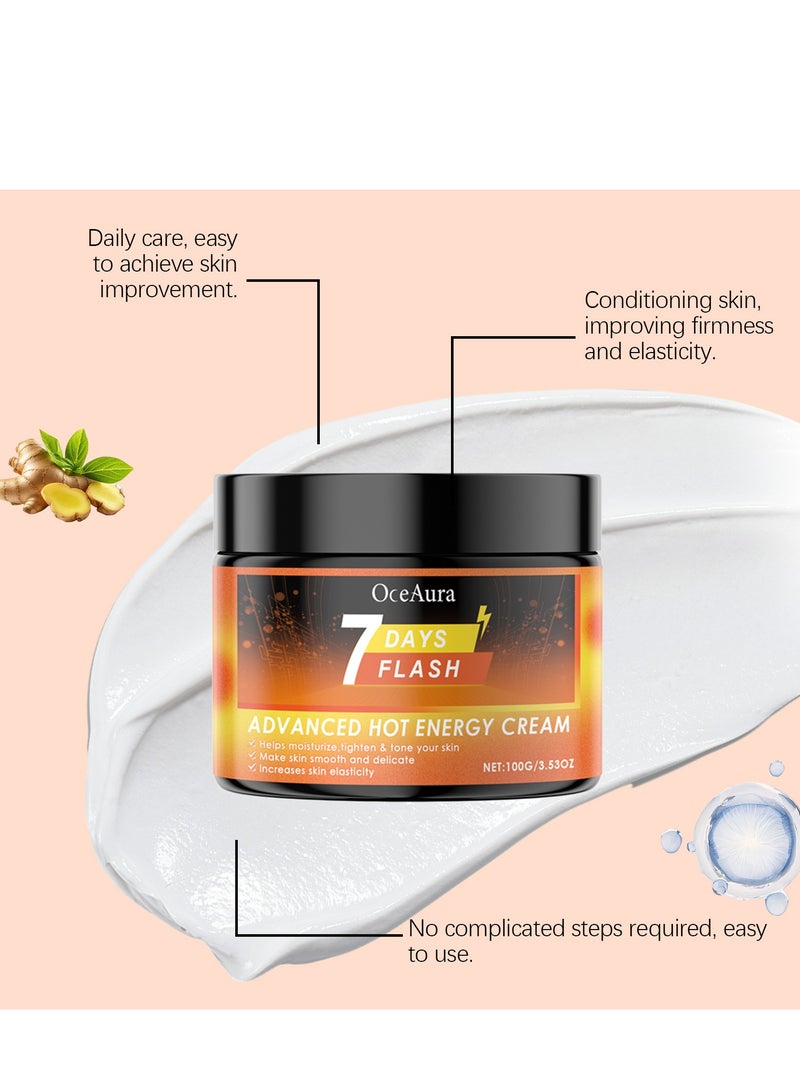 OceAura 7 Day Flash Advanced Hot Sweat Cream, 7 Days Flash Cream - Advanced Hot Sweat Cream, Sweat Enhancer Cream, Moisturize, Tighten & Mone Skin, Increases Skin Elasticity, Body Care Lotions (100g) - Image 3