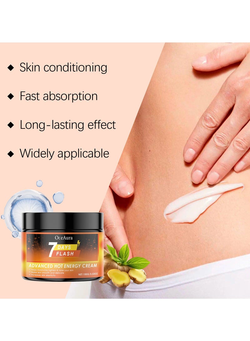 OceAura 7 Day Flash Advanced Hot Sweat Cream, 7 Days Flash Cream - Advanced Hot Sweat Cream, Sweat Enhancer Cream, Moisturize, Tighten & Mone Skin, Increases Skin Elasticity, Body Care Lotions (100g) - Image 4