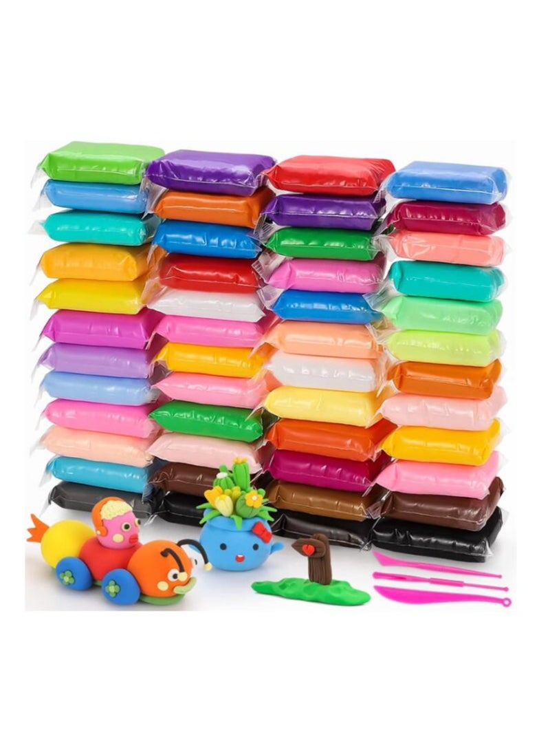 Set of 48 Colors Super Light Air Dry Clay Ultra Light Clay Modeling Creative Art DIY Crafts For Kids - Image 1
