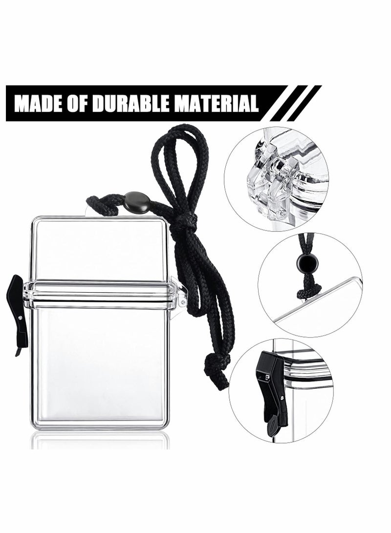 KASTWAVE Waterproof ID Card Badge Holder Floating Sports Case Locker Vertical Badge Holders with Hanging Ring and Rope 5 Pieces - Image 2