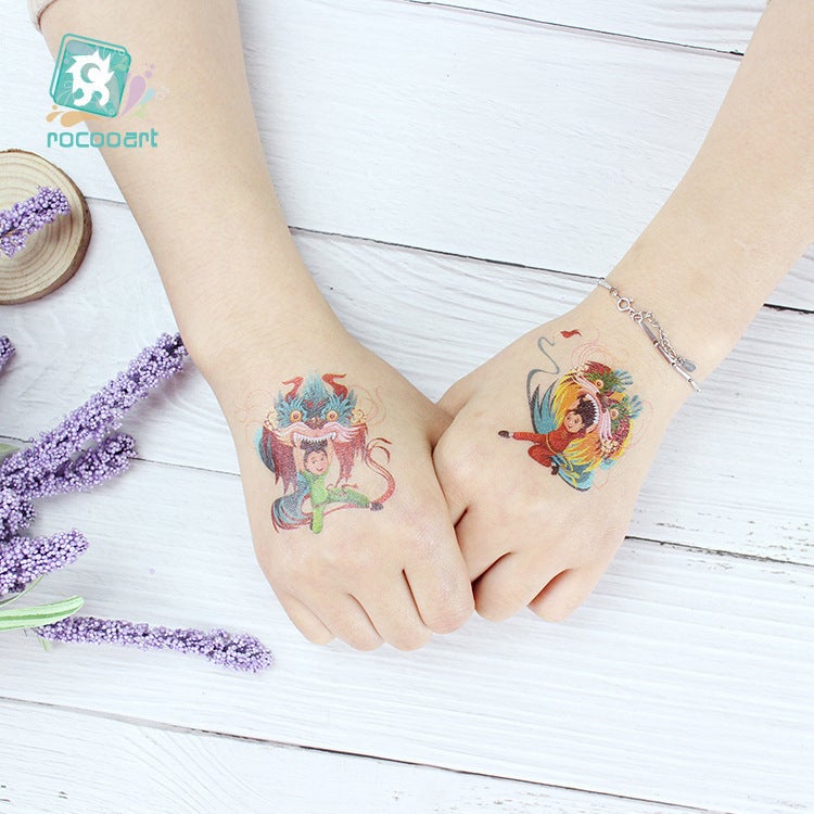 Waterproof Pig Tattoo Stickers Cartoon Children Tattoo Stickers Dance Lion Dragon Cute Pig Fun Tattoo - Image 5