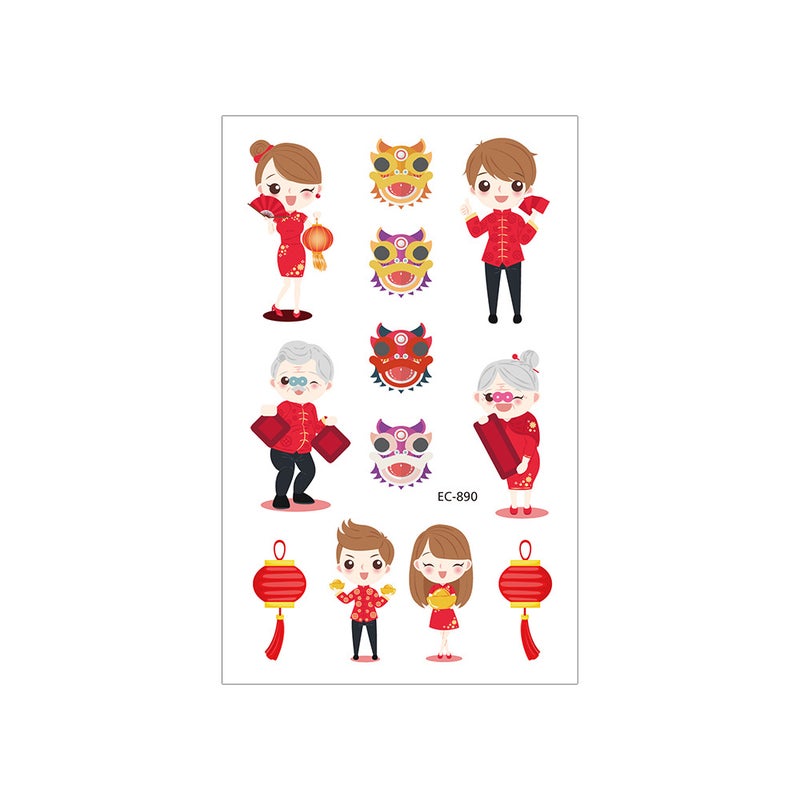 Waterproof Pig Tattoo Stickers Cartoon Children Tattoo Stickers Dance Lion Dragon Cute Pig Fun Tattoo - Image 1