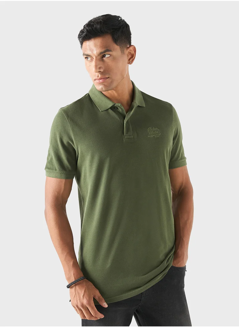 Ecko Unltd. Ecko Logo Detail Polo T-shirt with Short Sleeves