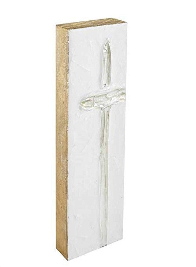 Mud Pie Cross Block Art (Silver, Tall) - Image 1