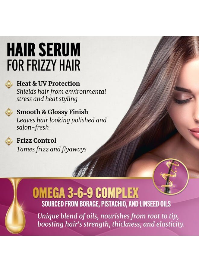 Jenoris Pistachio Oil Hair Serum for Frizzy and Damaged Hair, Lightweight Hair Oil for Dry Hair with Omega 3-6-9 Complex, Anti-Frizz Hair Serum for Shine, Hydration & Split-End Treatment, 1.69 fl.oz - Image 5