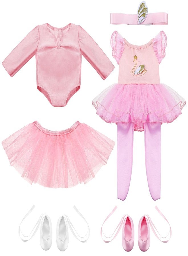 Kajaia 8 Pcs Doll Clothes 18 Inch Doll Clothes and Accessories Dress Flip Flops Hat Outfit Swimsuit Accessories for 18 Inch(Ballet) - Image 1