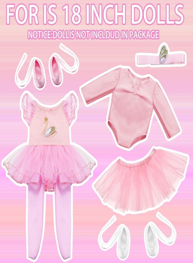 Kajaia 8 Pcs Doll Clothes 18 Inch Doll Clothes and Accessories Dress Flip Flops Hat Outfit Swimsuit Accessories for 18 Inch(Ballet) - Image 5