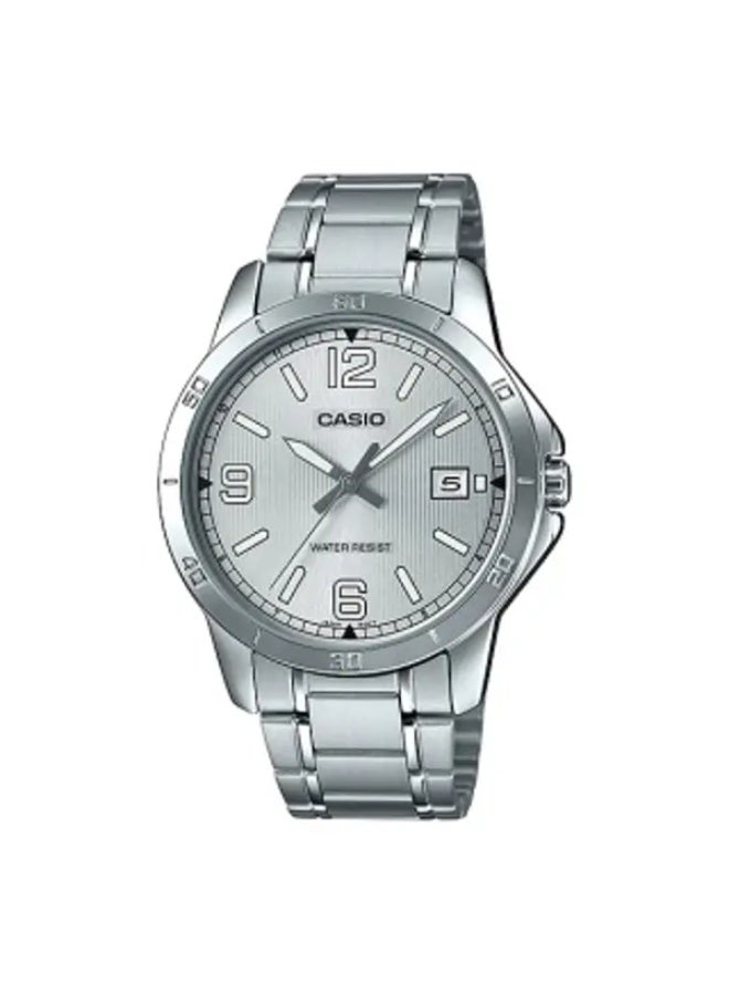 كاسيو ساعة كاسيو للرجال من الفولاذ المقاوم للصدأ باللون الفضي MTP-V004D-7B2UDF - Image 1