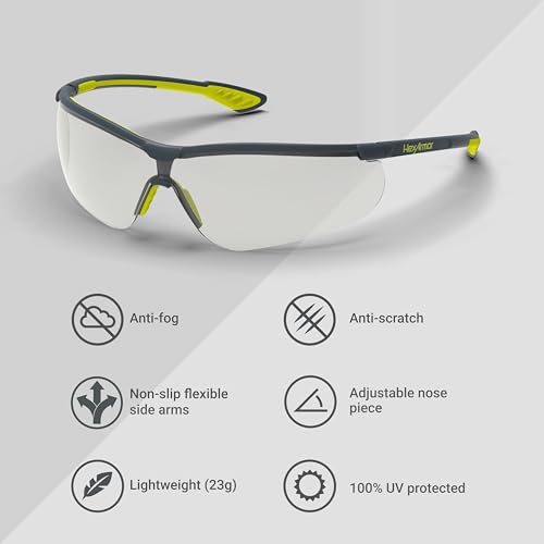 HexArmor VS250 Safety Glasses| Clear TruShield-S Lens | Anti-Fog | ANSI Z87+ | 100% UV Protected - Image 4