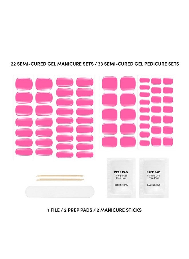 DASHING DIVA Glaze Mani Pedi Kit - The Eye Candy Glaze - Comes With Led Nail Lamp - Long Lasting, Semicured Gel Nail Strips For Toes & Hands - Image 3