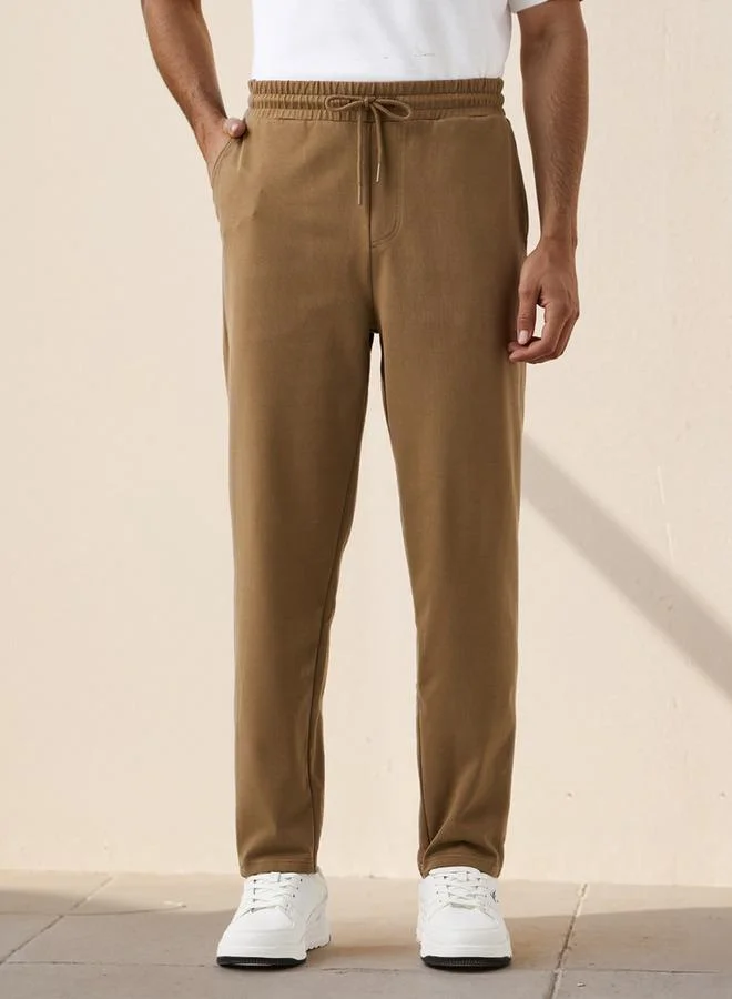 سبلاش فيڤ بنطلون بقصة مستقيمة برباط للإغلاق وجيب وخصر مرن مريح