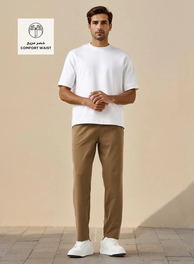 سبلاش فيڤ بنطلون بقصة مستقيمة برباط للإغلاق وجيب وخصر مرن مريح