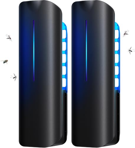 BURLAN Fruit Fly Traps Indoor for Home: Plug in Mosquito Bug Zapper Gnat Moth Catcher with 9W Night UV Light, 2 Devices 20 Sticky Glue Board Refills for Indoors Flying Insect Trap - Image 1