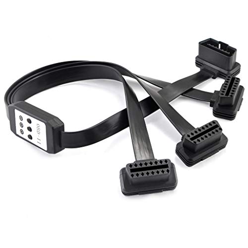 OLLGEN 50cm 3 Way OBDii OBD2 Splitter Cable Ultra Low Profile 16 Pin OBD Male to Female Car Diagnostic Extension Cable with Individually Power Switch - Image 4