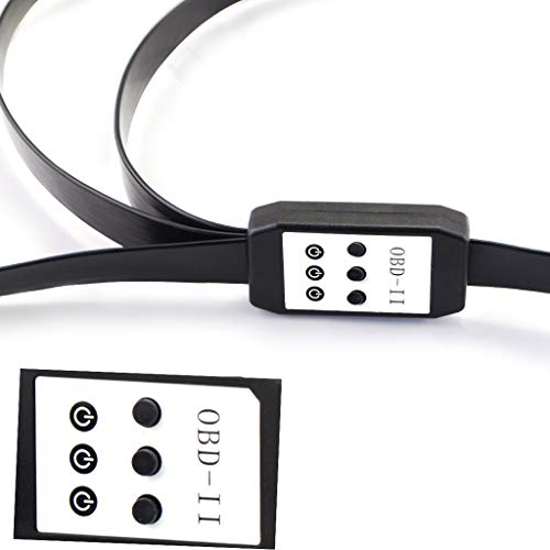 OLLGEN 50cm 3 Way OBDii OBD2 Splitter Cable Ultra Low Profile 16 Pin OBD Male to Female Car Diagnostic Extension Cable with Individually Power Switch - Image 5