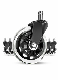 Y&D Office Chair Wheels Replacement, 5 Pcs Caster with Soft Rubber Rollers (3 Inch)  - Image 1