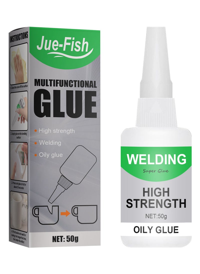 JUE-FISH - High-Strength Multifunctional Glue – Instant Bonding Adhesive for Metal, Plastic, Wood, Ceramics, and Leather | Long-Lasting Repairs with Strong Adhesion (50g) - Image 1