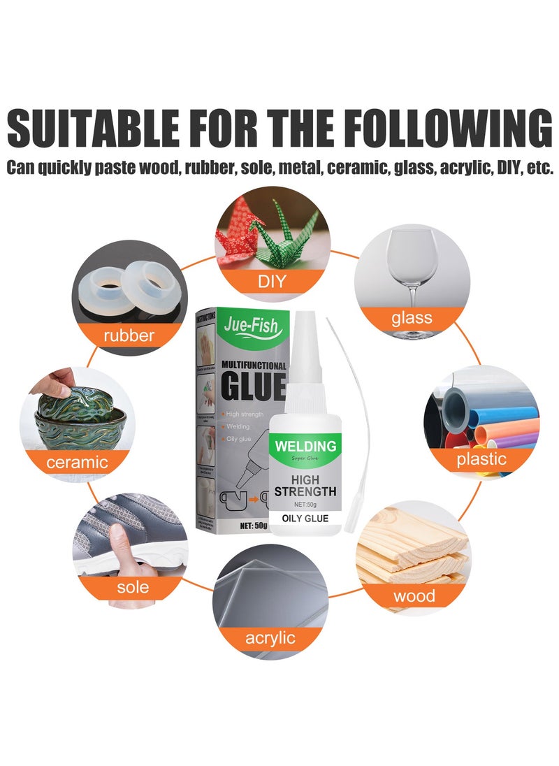 JUE-FISH - High-Strength Multifunctional Glue – Instant Bonding Adhesive for Metal, Plastic, Wood, Ceramics, and Leather | Long-Lasting Repairs with Strong Adhesion (50g) - Image 1