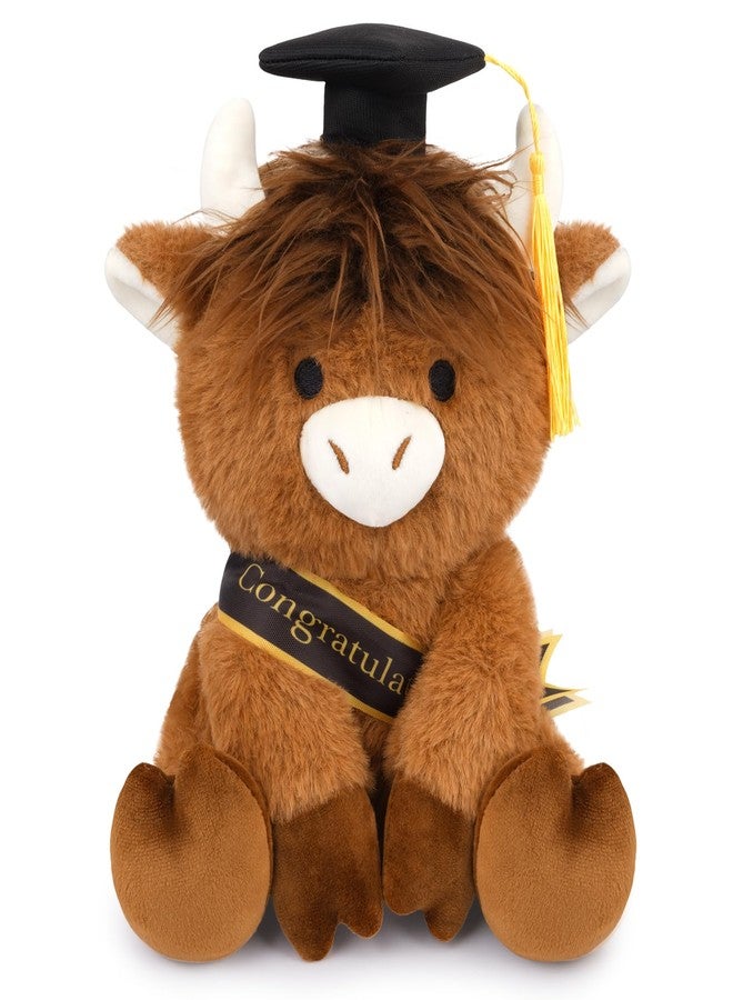 JIZWPOOM Class of 2026 Graduation Highland Cow Plush Toy-8inch Highland Cow Stuffed Animal with Graduation Cap and Sash, Cute Stuffy Plushies Graduation Gift for Her Him Kids Kindergarten College - Image 1