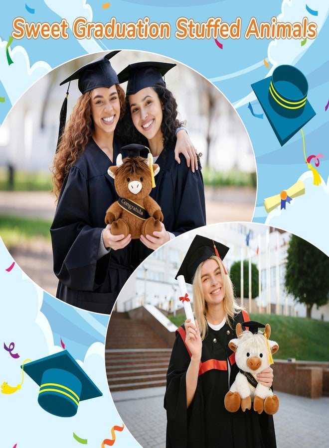JIZWPOOM Class of 2026 Graduation Highland Cow Plush Toy-8inch Highland Cow Stuffed Animal with Graduation Cap and Sash, Cute Stuffy Plushies Graduation Gift for Her Him Kids Kindergarten College - Image 5