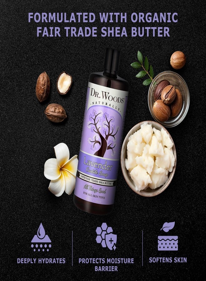 Dr. Woods Lavender Liquid Castile Soap - Castile Soap with Pure Lavender Oil, Body Wash for Men and Women, Organic Shea Butter, Natural Cleaner for Face, Hands, and Body - 32 Fl Oz, Pack of 2 - Image 4
