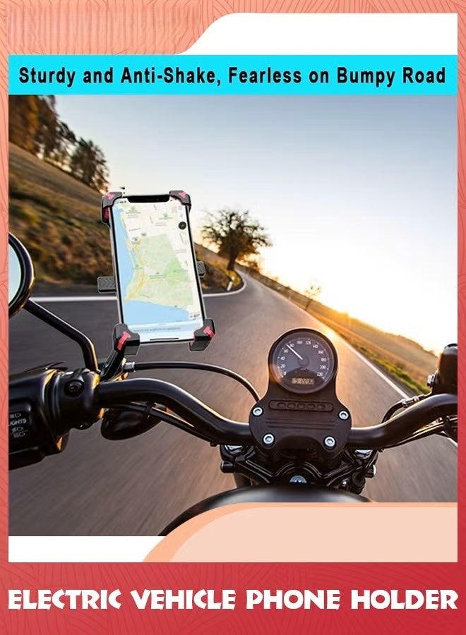 EETU Motorcycle Phone Holder,Motorbike Rear View Mirror Phone Mount,Adjustable Bike Phone Mount Holder For 4.5-6.8 inch Cell Phone,Quick Install,Universal Moped Scooter E-Bike Bicycle Phone Stand - Image 2