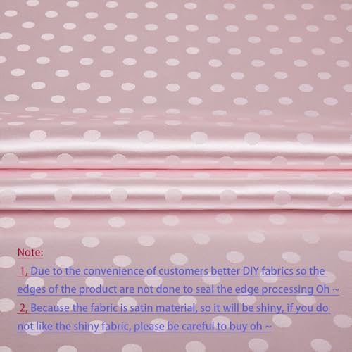 MaiMaiSuan 60’’ Wide Blush Pink Polka Dot Satin Jacquard Fabric by The Yard Soft Shiny Silky Satin Fabric for Sewing, DIY Crafts, Costumes,Decoration,Bridal Dress,1 Yard - Image 3