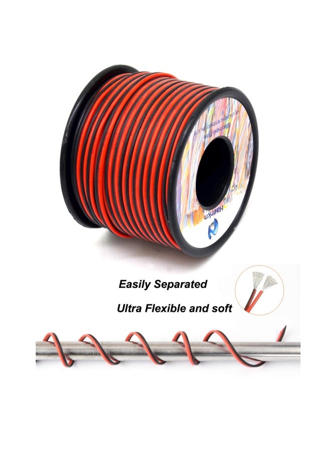 Haerkn  20 Awg Silicone Electrical Wire 2 Conductor Parallel Wire Line 200Ft Black 100Ft Red 100Ft 20 Gauge Soft And Flexible Hook Up Oxygen Free Stranded Tinned Copper Wire  - Image 3