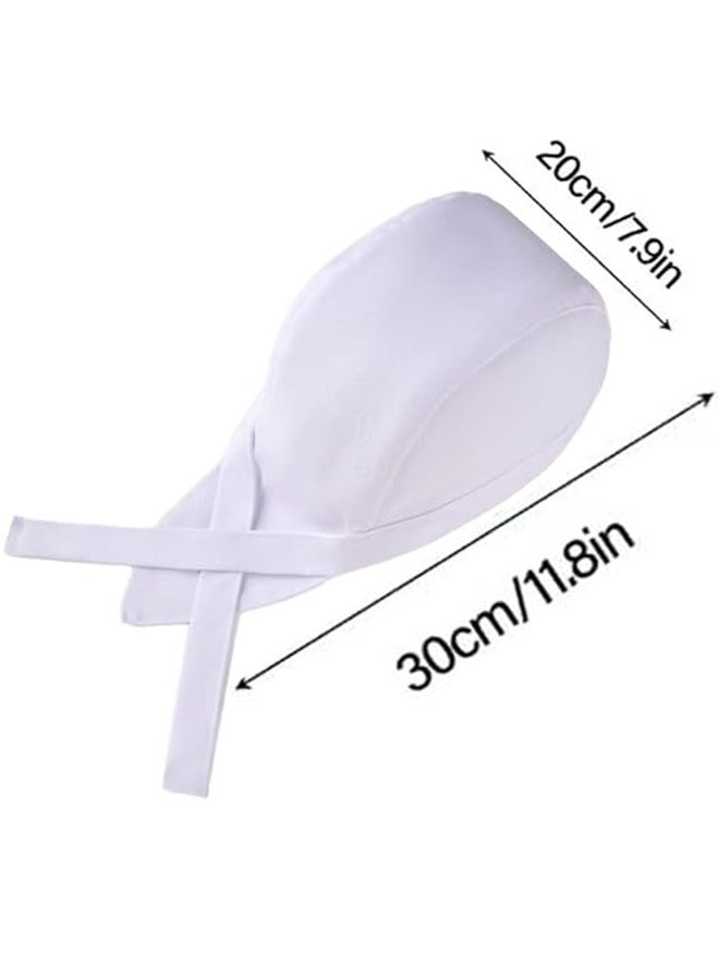 Happy D 2PCS Chefs Hat Adjustable Tie Chef Cap Breathable Cooking Kitchen Hat for Women Men - Image 2