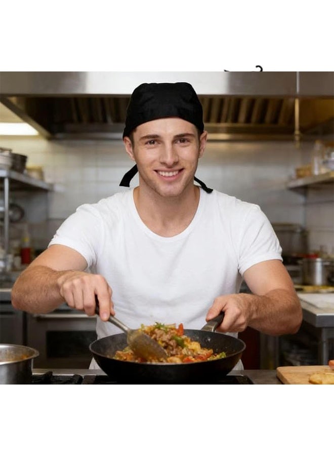 Happy D 2PCS Chefs Hat Adjustable Tie Chef Cap Breathable Cooking Kitchen Hat for Women Men - Image 3