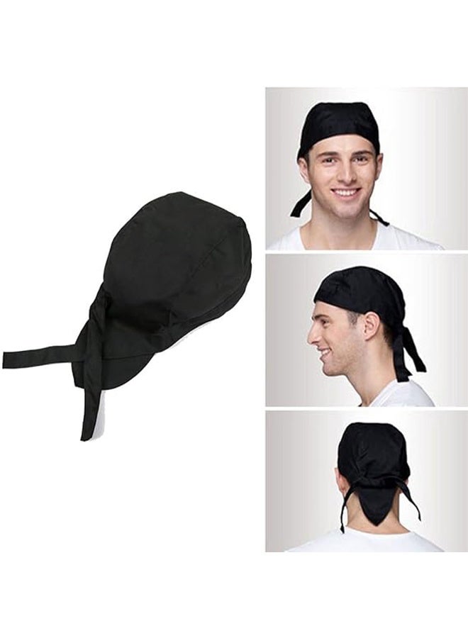 Happy D 2PCS Chefs Hat Adjustable Tie Chef Cap Breathable Cooking Kitchen Hat for Women Men - Image 5