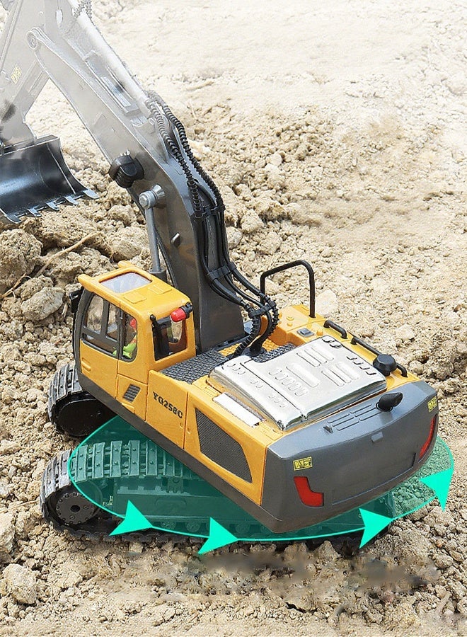 1: 16 لعبة شاحنة بتحكم عن بعد، مركبات لعبة بناء بتحكم عن بعد مع أضواء وأصوات معدنية، لعبة حفارة 11 قناة، لعبة شاحنة من السبائك المعدنية بتحكم عن بعد، شاحنة هندسية جرافة، هدايا عيد ميلاد للأولاد من عمر 3 سنوات فما فوق - Image 2