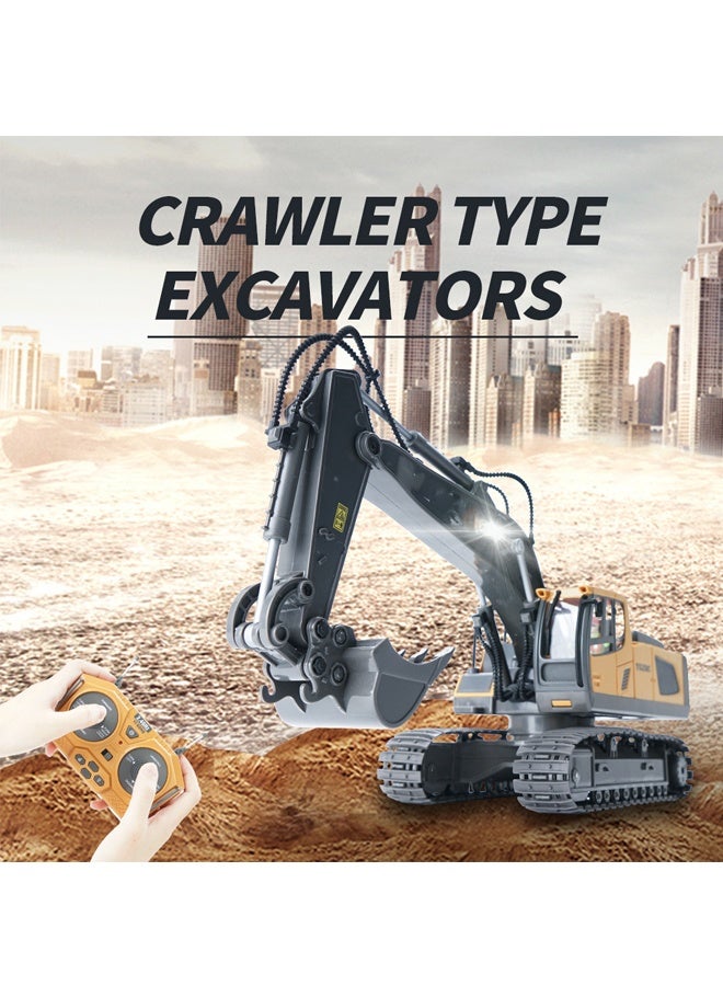 1: 16 لعبة شاحنة بتحكم عن بعد، مركبات لعبة بناء بتحكم عن بعد مع أضواء وأصوات معدنية، لعبة حفارة 11 قناة، لعبة شاحنة من السبائك المعدنية بتحكم عن بعد، شاحنة هندسية جرافة، هدايا عيد ميلاد للأولاد من عمر 3 سنوات فما فوق - Image 4