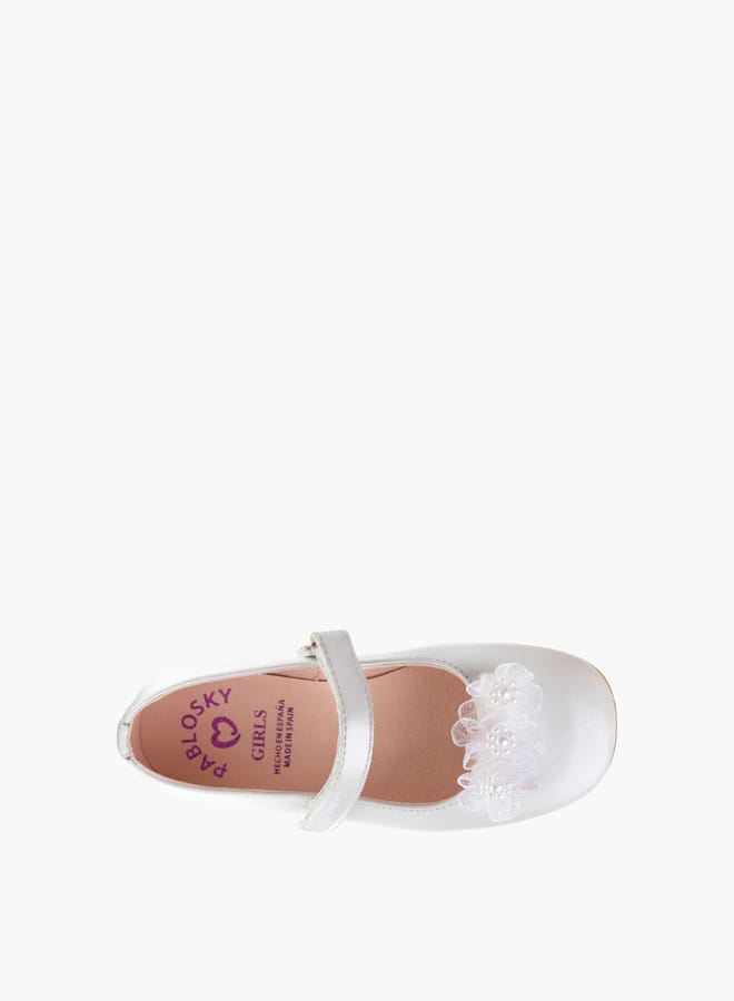Pablosky Girls Ballerina Shoes With Hook And Loop Closure  - Image 4