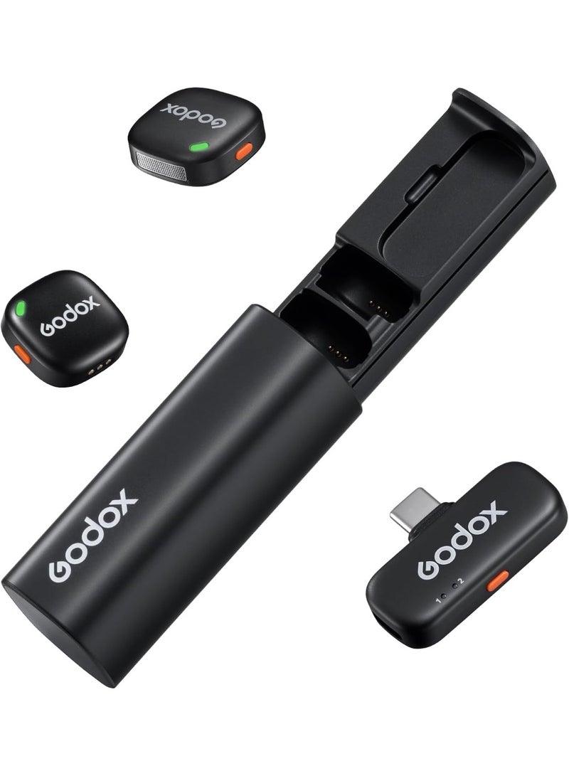 جودوكس Godox C01 ميكروفون لافالير لاسلكي — مايك صغير بمشبك مغناطيسي، خفض ضوضاء DSP وAI، 48kHz/24bit، مدى ثابت 200م، بطارية 9 ساعات (54س مع العلبة)، دعم شحن تمرير 60W - Image 1