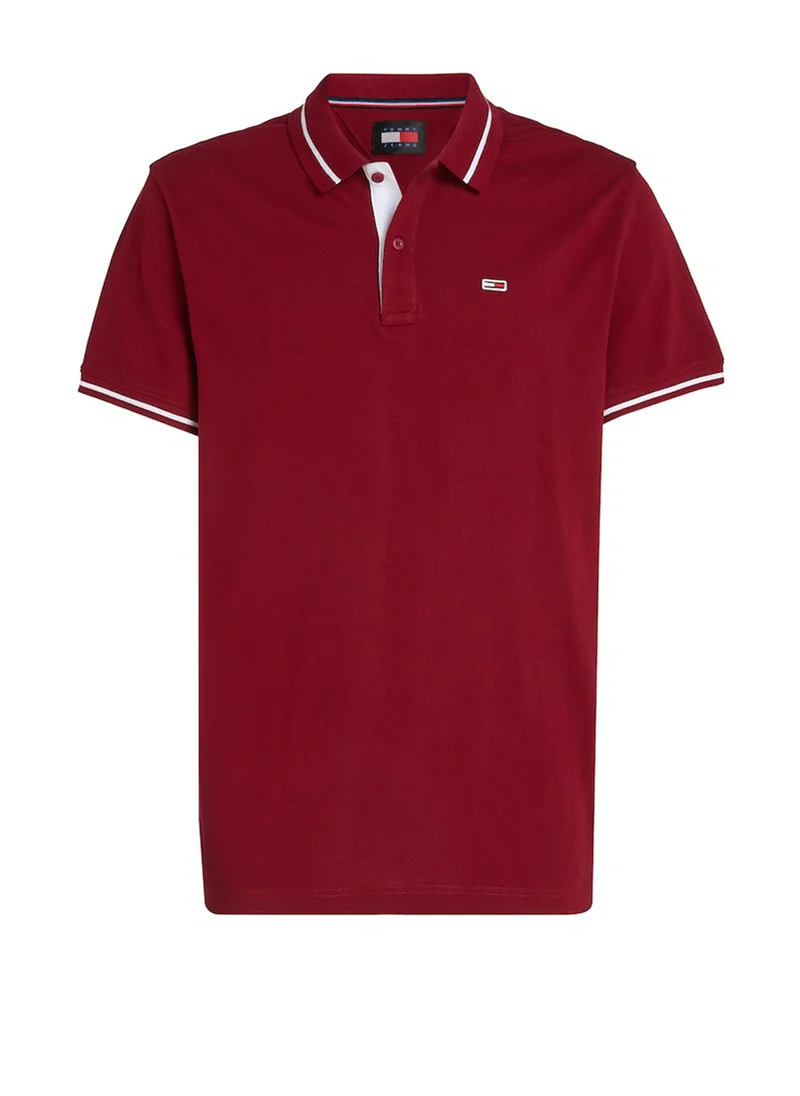 تومي جينز Logo Regular Fit Tipped Polo