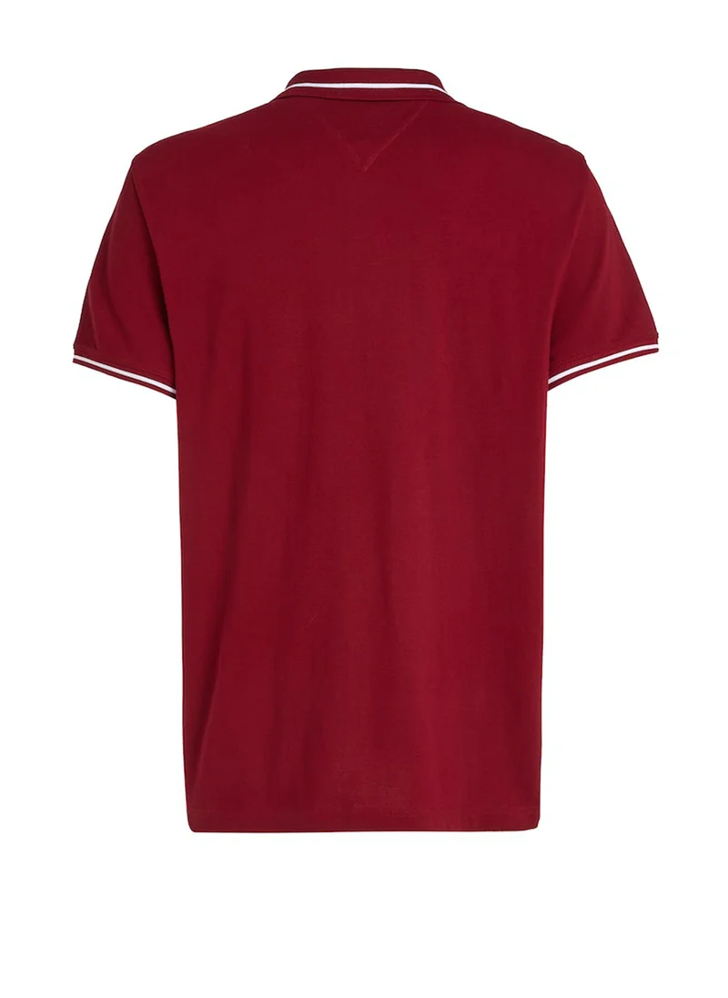 تومي جينز Logo Regular Fit Tipped Polo