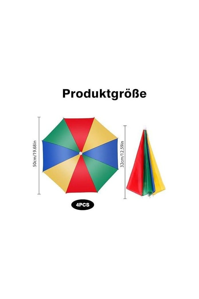Rainbow Color Foldable Sun and Rain Umbrella Hat - Image 4