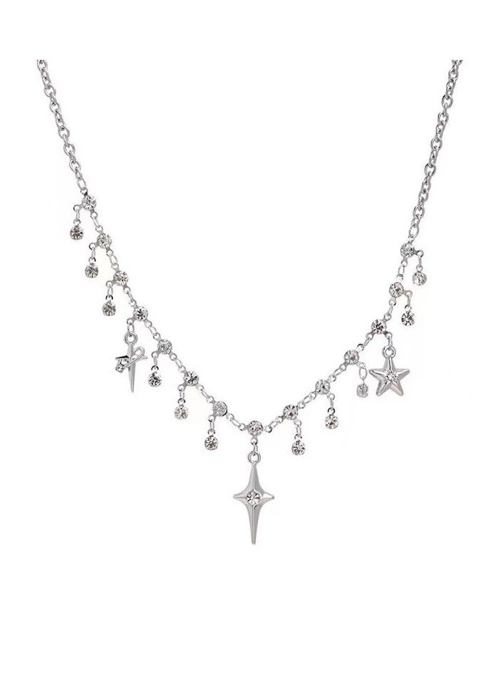 Goolsky قلادة باندل زيركون للنساء - سلسلة عصرية رقيقة على عظمة الترقوة، قلادة تشوكر مستوحاة من المصممين، - Image 1