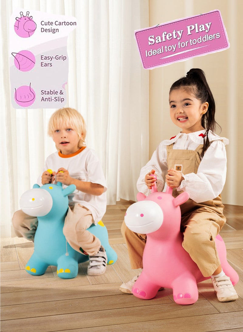 روعة كبير قابل للنفخ ركوب على الارتداد لعبة المطاط الزرافة الوردي الحصان هوبر الطفل الصغير القفز الألعاب القفز الحصان في الهواء الطلق ركوب داخلي على للأطفال الأطفال - Image 4