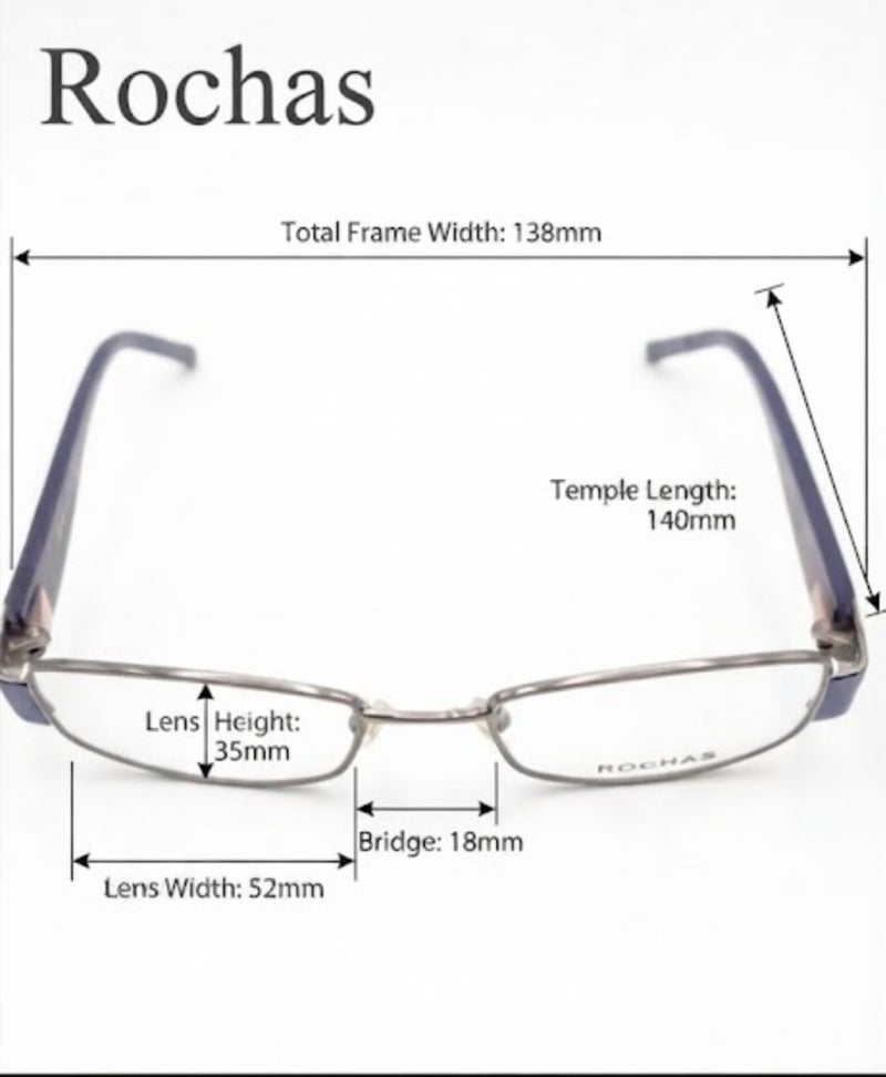 روشاس نظارة طبية رجالية من Rochas موديل R09092/M إطار كامل شكل مستطيل معدن - Image 2