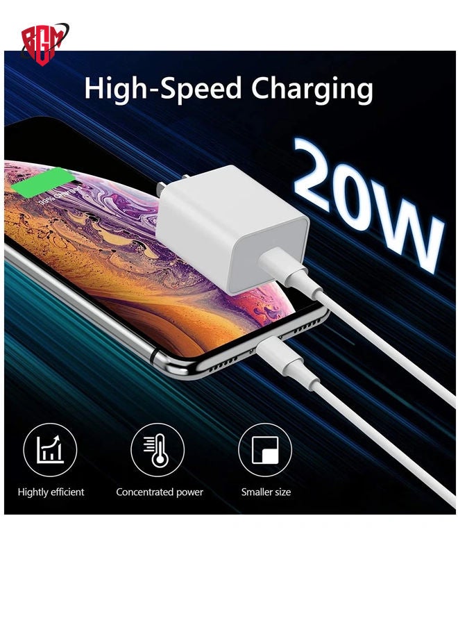 BGM iPhone Charger Fast PD20W USB C Wall Charger Fast Charging Type-C USB Charger Plug Universal Travel Adapter Type C Wall Plug Compatible for iPad Pro,iPad mini, iPhone 13 Pro/13 Pro Max - Image 2