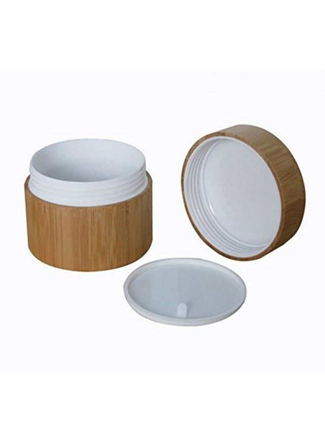 SYBL 4Pcs 5Ml/5G/0.17Oz Empty Refillable Eco Bamboo Shell Pp Inner Cream Jars Bottles Container Sample Storage With Screw Cap For Cosmetic Lip Balm Creams Lotion Eye Cream Sample Packing Ointments - Image 4