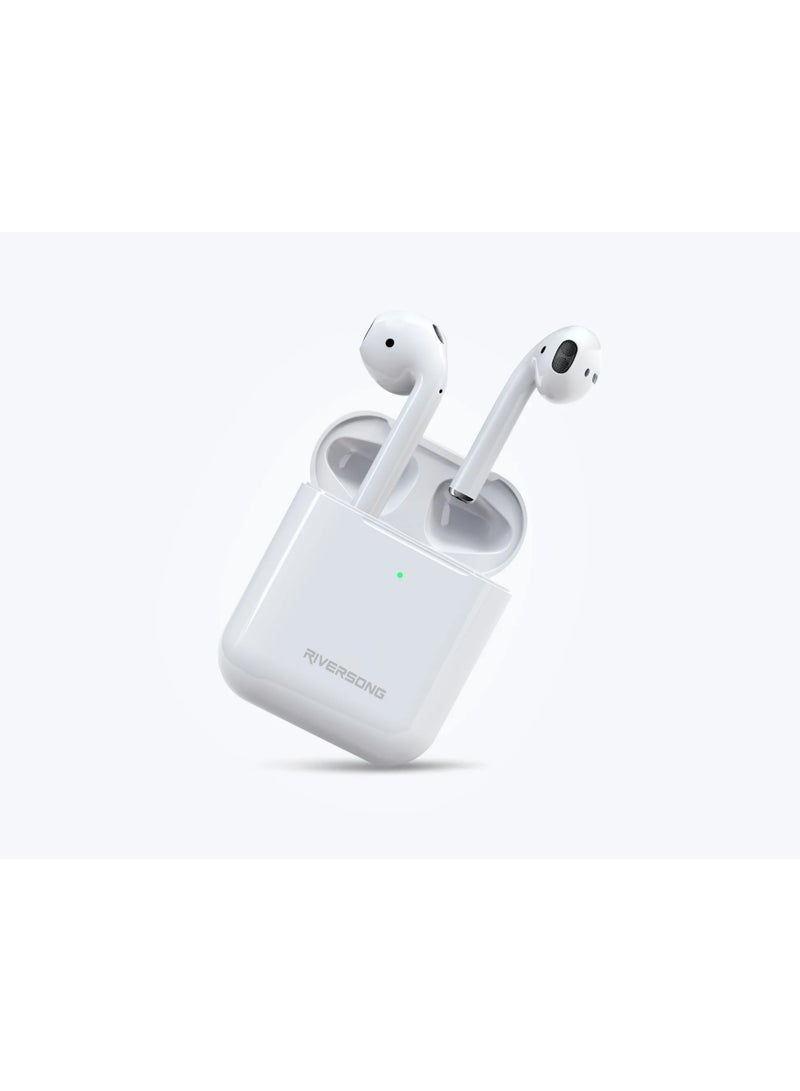 RIVERSONG AirFly L2 True Wireless Stereo Earbuds with Touch Control – White - Image 1